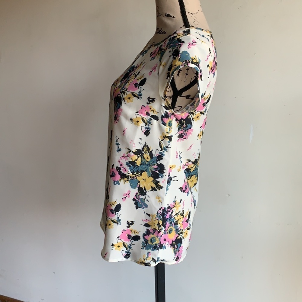 ModCloth Floral Capped Sleeve Blouse Top Size XS NWT - Picture 7 of 11